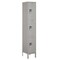 Salsbury Industries Wardrobe Locker, 15" W, 15" D, 78" H, (1) Wide, (3) Openings, Gray 53165GY-A